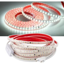 Burul Şerit LED Beyaz 2.5 Metre 220V Yüksek Parlaklık 120 LED/m Tak Çalıştır Fişli Anahtarlı Silikonlu İç/Dış Mekan Yapışkanlı SB-6508
