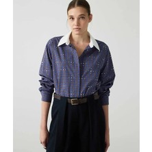 Miss İpekyol Kontrast Yaka Ekose Desen Gömlek IW6260025107020