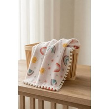 Ponchik Babies Ponchik %100 Pamuk Çift Taraflı Müslin Örtü Ponponlu Battaniye – 80X80 cm