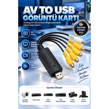 USB Easycap 4 Kanal Dvr Kayıt Kartı Pc Kamera Uydu Tv Ses Görüntü Dönüştürücü