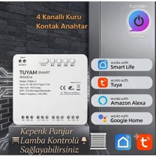 Tuyam Smart Tuya WiFi ve Rf 433 mhz Destekli Akıllı 4 kanallı Kuru Kontak Anahtar