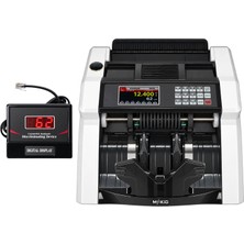 Mkio Para Sayma Makinesi - TL ve EURO Karışık Para Sayma ve Dolar Adetli Sayma Özelliği - MG + UV + IR Geçersiz – Sahte Banknot Kontrolü, Renkli LED Ekran, Müşteri Bilgi Ekranı Hediye