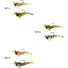 Captain Magic Shrimp 2li Set 3D Silikon Karides 50MM 3.7gr Suni Yem