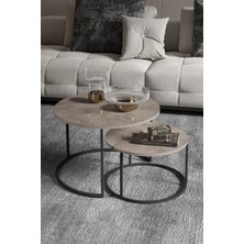 Quattro Home Çok Renkli Desenli Ikili Orta Sehpa Seti