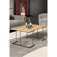 Quattro Home Çam Desenli Kahverengi Orta Sehpa