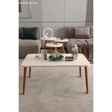 Quattro Home Torna Ayaklı Krem Renkli 4'lü Sehpa Seti