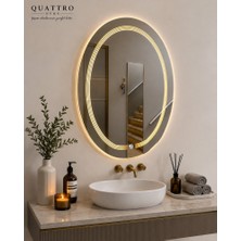 Quattro Home 3 Çizgi LED Aydınlatmalı Oval Dekoratif Makyaj Aynası