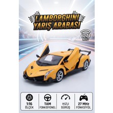 Farbu Oyuncak Lamborgini 1:16 Ölçekli Kumandalı Şarjlı 6 Fonksiyon Açılır Kapı Hızlı Oyuncak Yarış Arabası Sarı