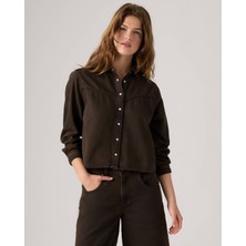 Levi's Kadın Kahverengi Jean Kot Gömlek 005DW-0007