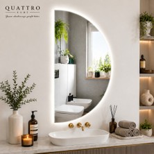 Quattro Home LED Aydınlatmalı D Tasarım Banyo Aynası - Dokunmatik Dimmerli