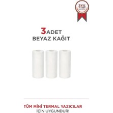 Torima Beyaz 1Paket (3Adet) Termal Rulo Kağıt Tüm Mini Makinalara Uyumlu
