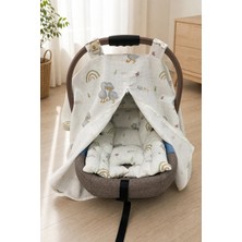 Ponchik Babies Ponchik % 100 Pamuk 100 x 90 cm Tek Kat Müslin Fermuarlı Puset Örtüsü ve Puset Minderi Yenidoğan Bebek