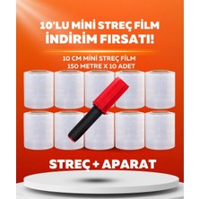Dalpak Ambalaj Mini Streç Film ( Fide, Şişe Vb Uygulamalar Için Ideal ) 17 Mikron 10 cm 150 Metre x 10 Adet Streç + Aparat