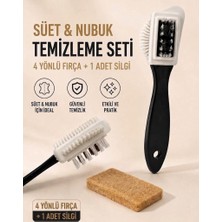 SRTfootcare 1 Adet 4 Yönlü Süet Nubuk Temizleme Fırçası + 1 Adet Nubuk Silgisi