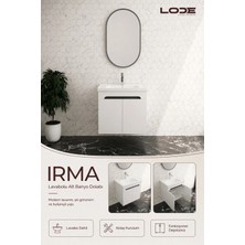 Lode Bath Irma Serisi 60 cm Lavabolu Alt Banyo Dolabı, Kapaklı Banyo Alt Dolabı,seramik Lavabo Dahil