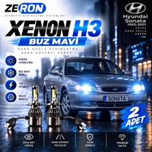 OtoÇizgi Hyundai Sonata Xenon H3 Buz Mavi LED Far Ampulü 12V 2 Adet Yüksek Aydınlatma Kolay Montaj