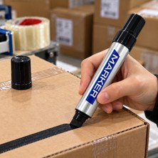 SNA Jumbo Permanent Marker Koli Kalemi – 10 mm Geniş Kesik Uçlu Kalıcı Işaretleme Kalemi, Kalın Yazım, Karton Koli ve Paketleme Için – Siyah / Mavi