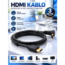3 Metre Hdmi L Kablo / 90 Derece Sağ Açılı Hdmı Erkek Erkek L Kablo 3d Tv Pc Projektör Ps3 Ps4 Kablosu
