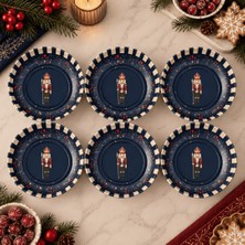 Sarkap Home 10 cm Çap, 3.2 cm Yükseklik 6'lı Nutcracker Lacivert Dondurmalık ve Çerezlik