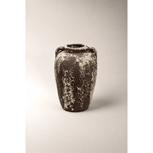 Dekomini Arelia Seramik Dokulu Kulplu Dekoratif Vazo 26×16 cm