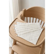 Ponchik Babies Ponchik 6’lı % 100 Pamuk Müslin Dört Katlı Krem Salya Önlüğü Fuları Mendili 40 x 20 cm