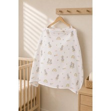 Ponchik Babies %100 Pamuk Balenli Çift Katlı Müslin Emzirme Önlüğü Örtüsü – 70 × 100 cm | Iç Göstermez