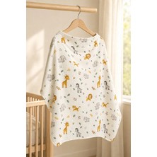 Ponchik Babies Ponchik Iç Göstermez Çift Katlı Emzirme Önlüğü Örtüsü - %100 Pamuk Kareli Müslin Kumaş Balenli - 70X100CM