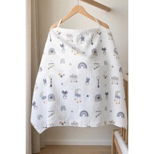 Ponchik Babies Ponchik %100 Pamuk Balenli Çift Katlı Müslin Emzirme Örtüsü Önlüğü – 70X100 cm Iç Göstermez