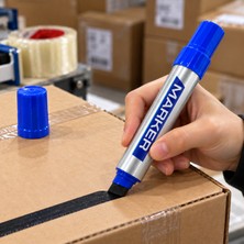 SNA Jumbo Permanent Marker Koli Kalemi – 10 mm Geniş Kesik Uçlu Kalıcı Işaretleme Kalemi, Kalın Yazım, Karton Koli ve Paketleme Için – Siyah / Mavi