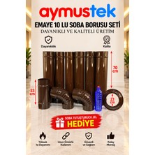 Aymustek Emaye 6 Boru 1 Yarım 2 Dirsek 1 Ayna (Jel Hediye)