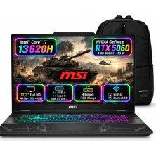 MSI Msı Cyborg 17 B13WFKG-210XTR S5  I7-13620H RTX5060 32GB 1tb SSD 8gb 17.3 Fhd 144Hz Windows 11 Pro + Snertech Çanta