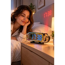 Givoria Dijital LED Masa Saati Masaüstü Alarm Saati Parlaklık Ayarlı Sıcaklık ve 12 24 Saat Göstergel