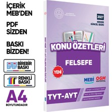 Karakutu Yayınları 2027 YKS-TYT MEBİ-OGM Felsefe Pratik Konu Özet Kitabı RENKLİ A4 Boyut Görsel Destekli BASKI ÜCRETİ