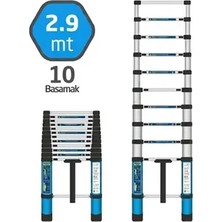 Caftra Master 504331 Teleskopik Merdiven Paslanmaz Çelik 290CM 10 Basamak