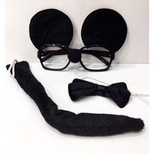Givoria Mickey Mouse Gözlüğü Papyonu Kuyruğu Seti