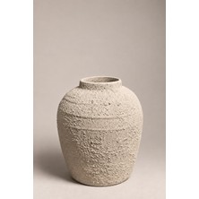Dekomini Seramik Mavera Kalın Dokulu Seramik Vazo 28×24 cm