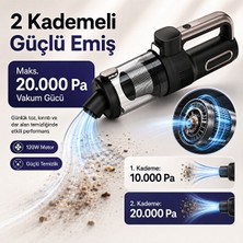 Hiltech Kablosuz El Tipi Süpürge 20.000 Pa 120W, 3’ü 1 Arada Vakum Üfleme Şişirme Özellikli, 2 Kademeli Şarjlı