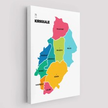 Cepahir Kırıkkale Ili ve Ilçeler Haritası  Dekoratif Kanvas Tablo 1391