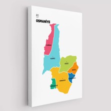 Cepahir Osmaniye Ili ve Ilçeler Haritası  Dekoratif Kanvas Tablo 1436