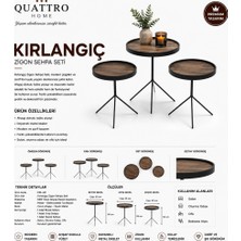 Quattro Home Kırlangıç Ceviz 3’lü Zigon Sehpa Seti