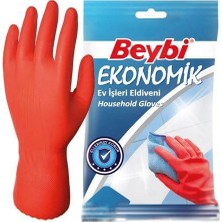 Caftra Beybi Kırmızı Lastik Eldiven 8-8,5