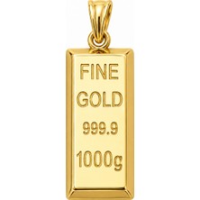 Fabrando 14 Ayar Külçe Model Altın Kolye Ucu Taşsız Ffn-03 Fine Gold