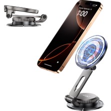 Xo 15W Manyetik Magsafe Uyumlu 360 Derece Hareketli Metal Araç Içi Kablosuz Şarj Cihazı