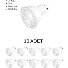 Cata CT-4212 LED Ampul 10W GU10 Duy Beyaz Işık - 10’ Lu Paket