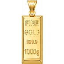 Fabrando 14 Ayar Külçe Model Altın Kolye Ucu Taşsız Ffn-05 Fine Gold