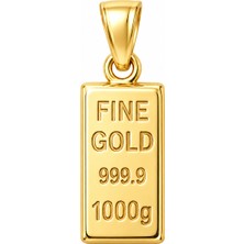 Fabrando 14 Ayar Külçe Model Altın Kolye Ucu Taşsız Ffn-01 Fine Gold