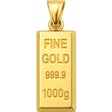 Fabrando 14 Ayar Külçe Model Altın Kolye Ucu Taşsız Ffn-04 Fine Gold