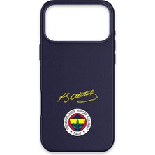 iPhone 17 Pro Uyumlu Fenerbahçe Arma Atatürk Imza Deri Magsafe Lisanslı Telefon Kılıfı