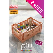 PFU Pratik Faydalı Ürünler Katlanır Renkli Kasa Sepet 26X17 cm | Çok Amaçlı Yer Kaplamayan Katlanabilir Sepet | Pratik Katlanır Kasa Sepet 4 Litre