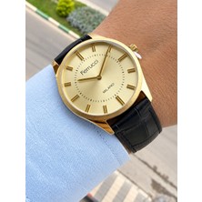 Ferrucci Kordonu Deri Kasası Altın Renk 38 mm Erkek Kol Saati